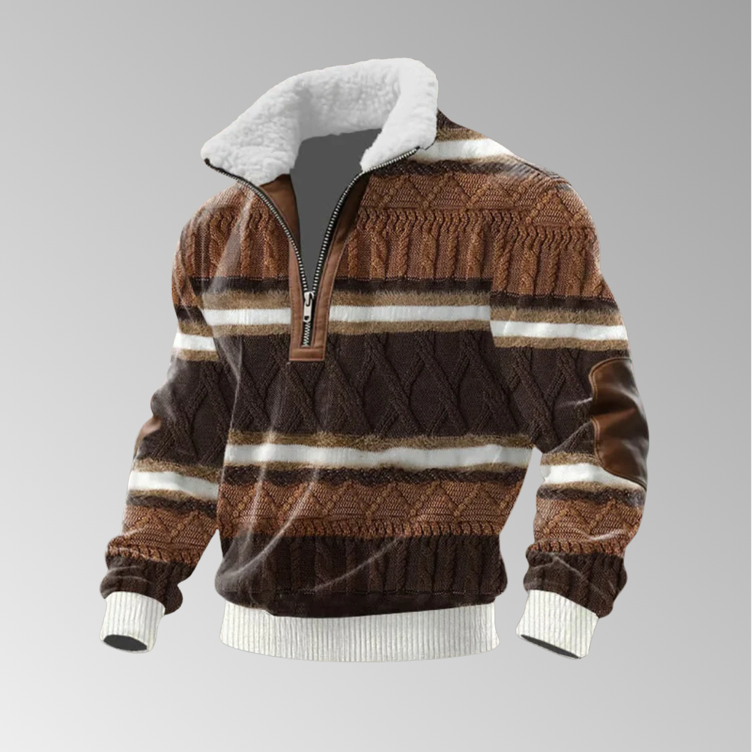 Patrick | Pull en polaire avec zip et col montant