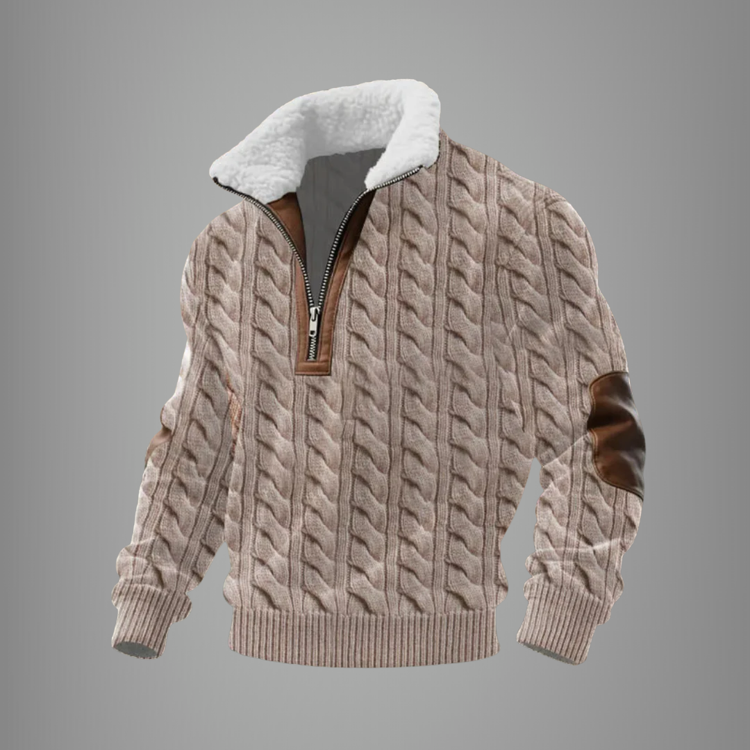 Patrick | Pull en polaire avec zip et col montant