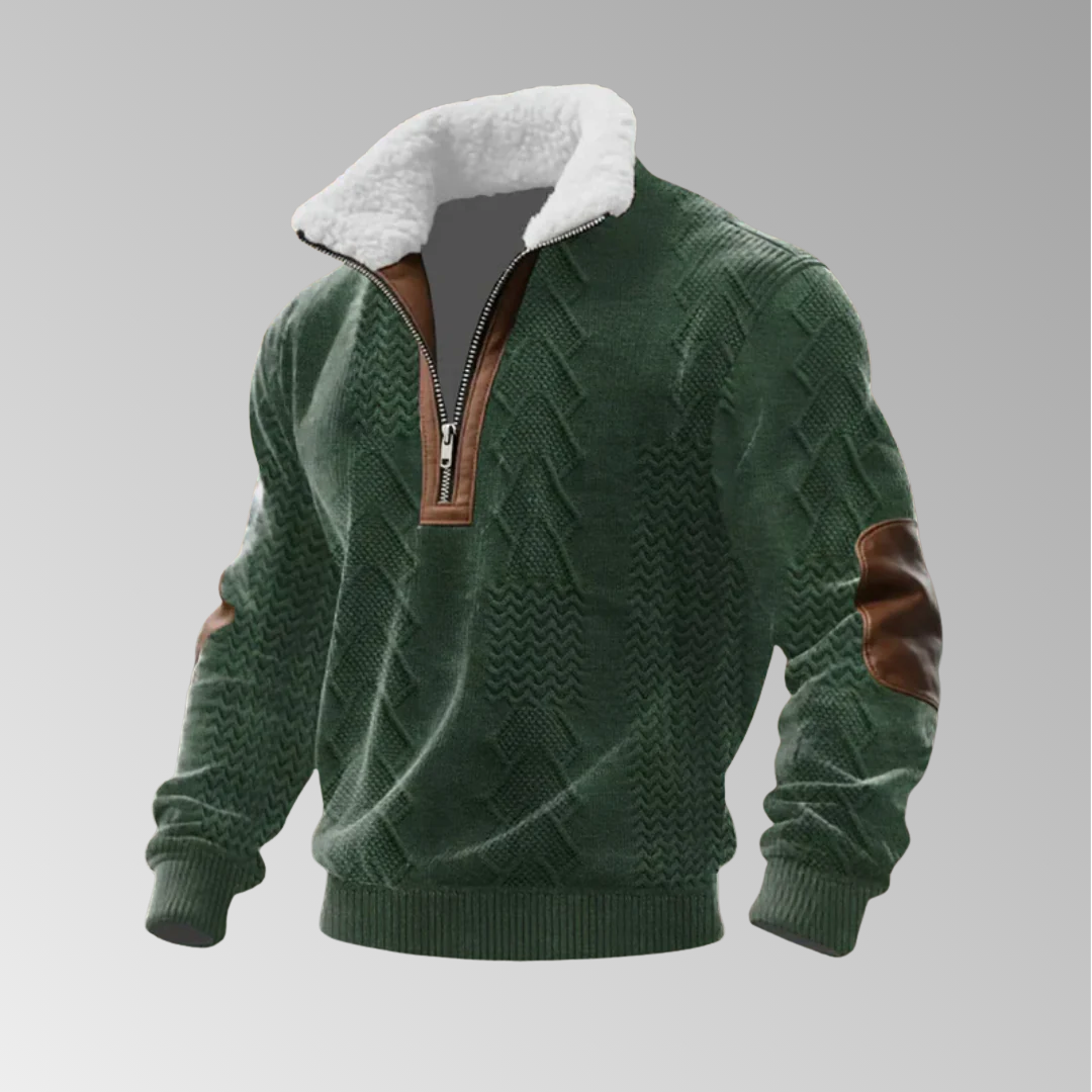 Patrick | Pull en polaire avec zip et col montant