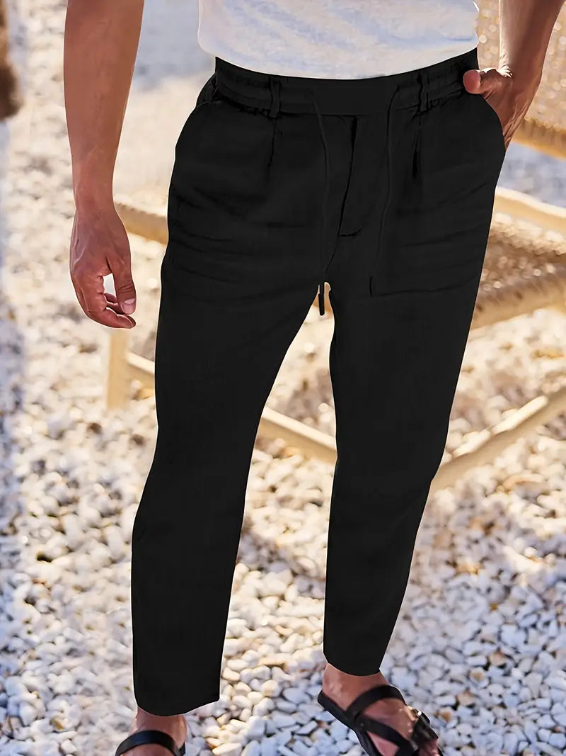 NICHOLS | PANTALONS LARGES EN LIN AVEC CORDON