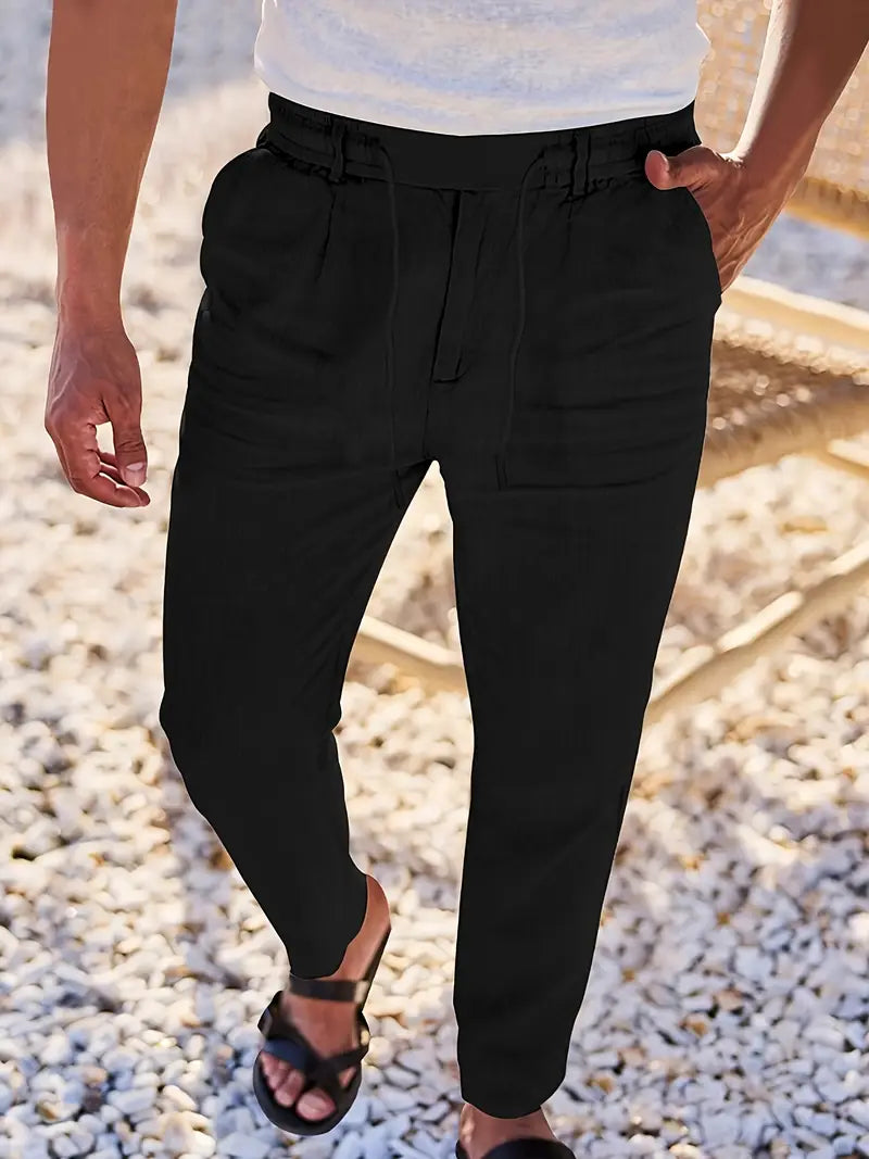 NICHOLS | PANTALONS LARGES EN LIN AVEC CORDON