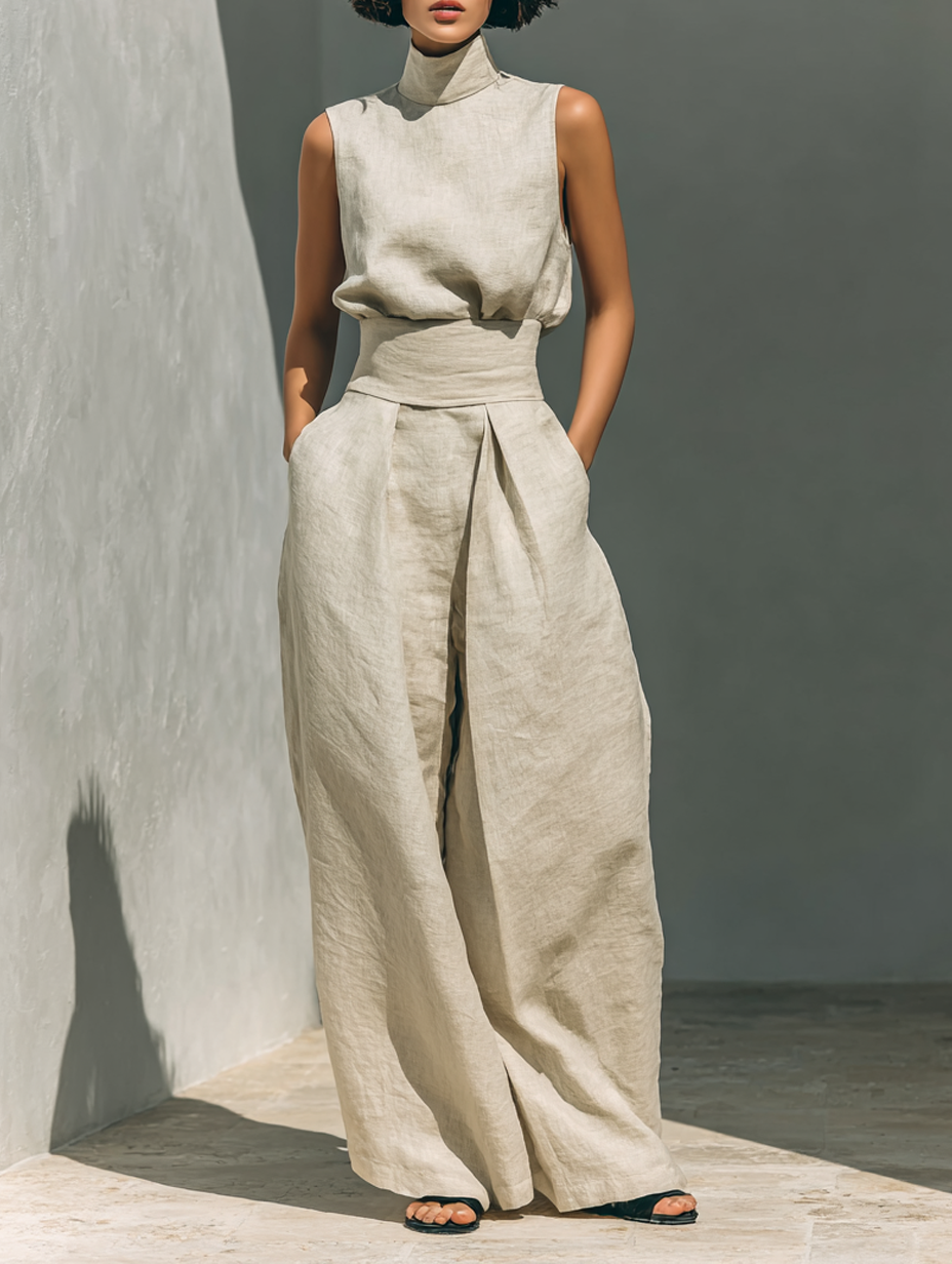 Valmont Paris | ENSEMBLE PANTALON LARGE EN COTON POUR FEMME