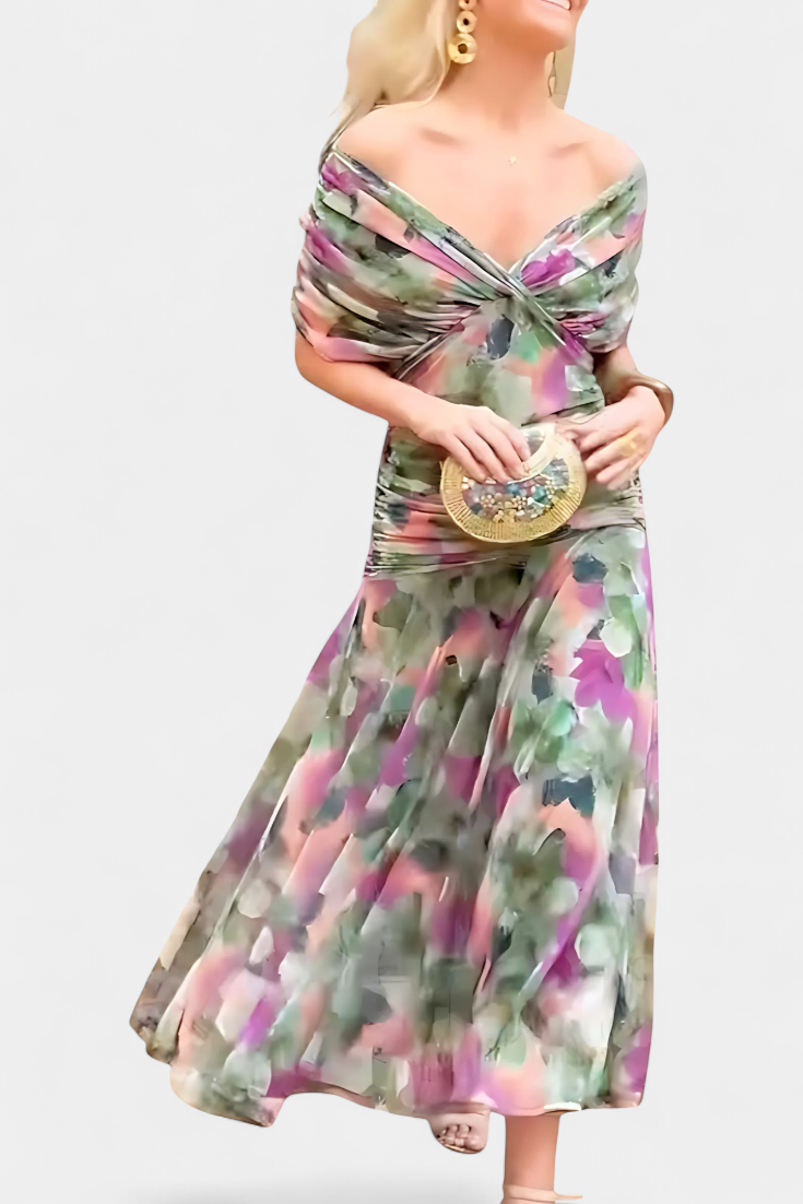 Alondra™ | Robe Longue Florale avec Décolleté en V
