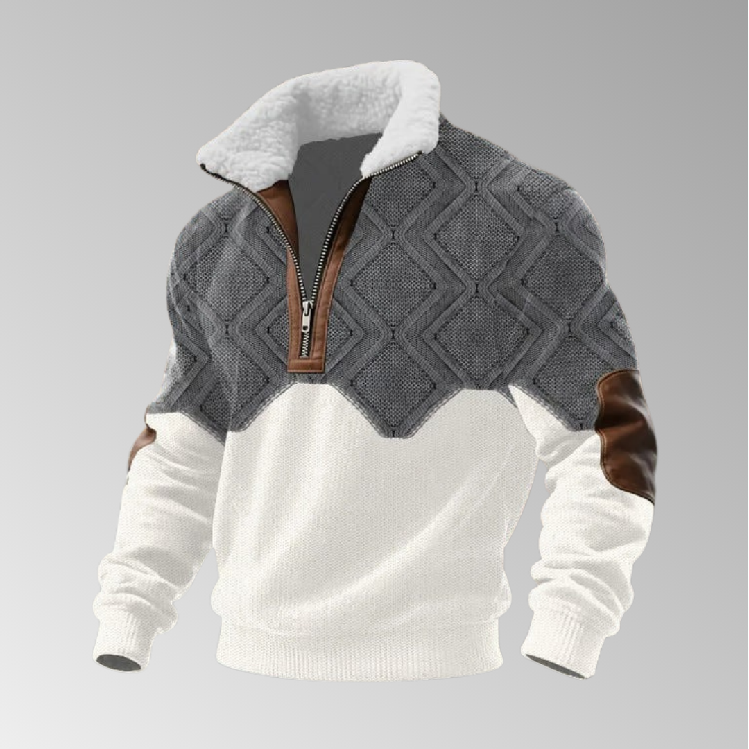Patrick | Pull en polaire avec zip et col montant