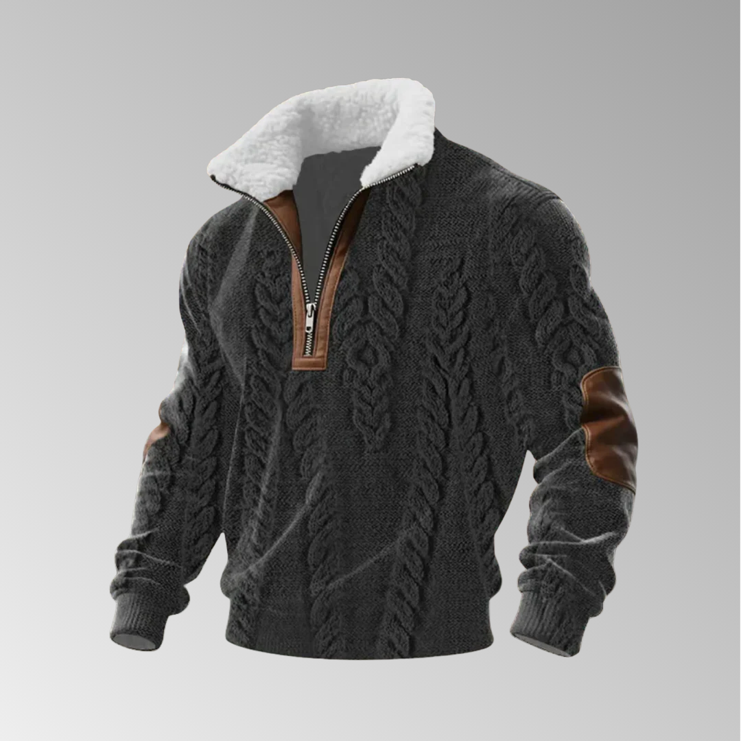 Patrick | Pull en polaire avec zip et col montant