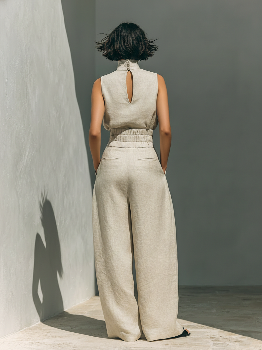Valmont Paris | ENSEMBLE PANTALON LARGE EN COTON POUR FEMME