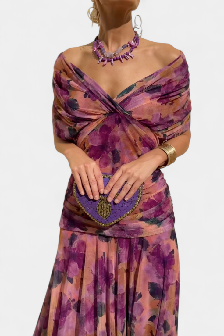 Alondra™ | Robe Longue Florale avec Décolleté en V