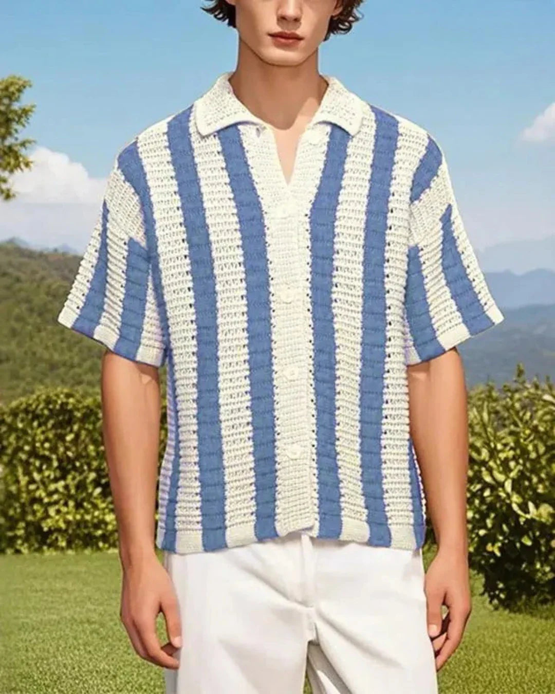 Men's Casual Striped Shirt Old Money Style - Sailor Shirt