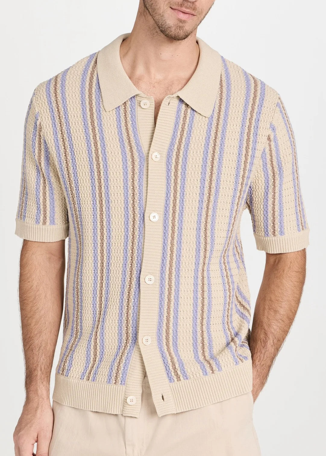 Men's Breathable and Lightweight Multicolored Striped Shirt - Timothée Shirt