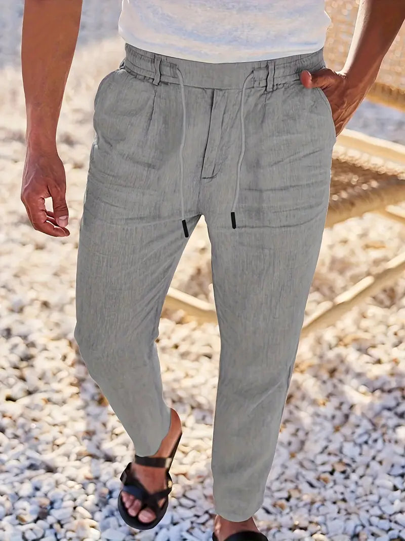 NICHOLS | PANTALONS LARGES EN LIN AVEC CORDON