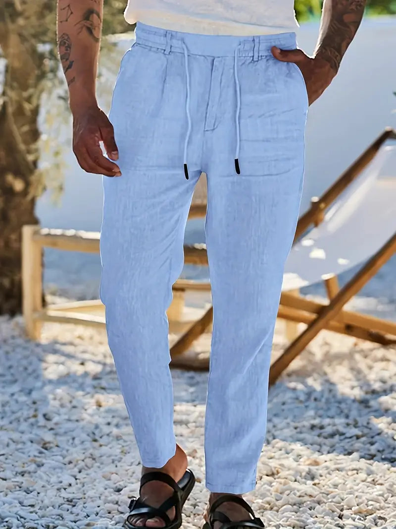 NICHOLS | PANTALONS LARGES EN LIN AVEC CORDON