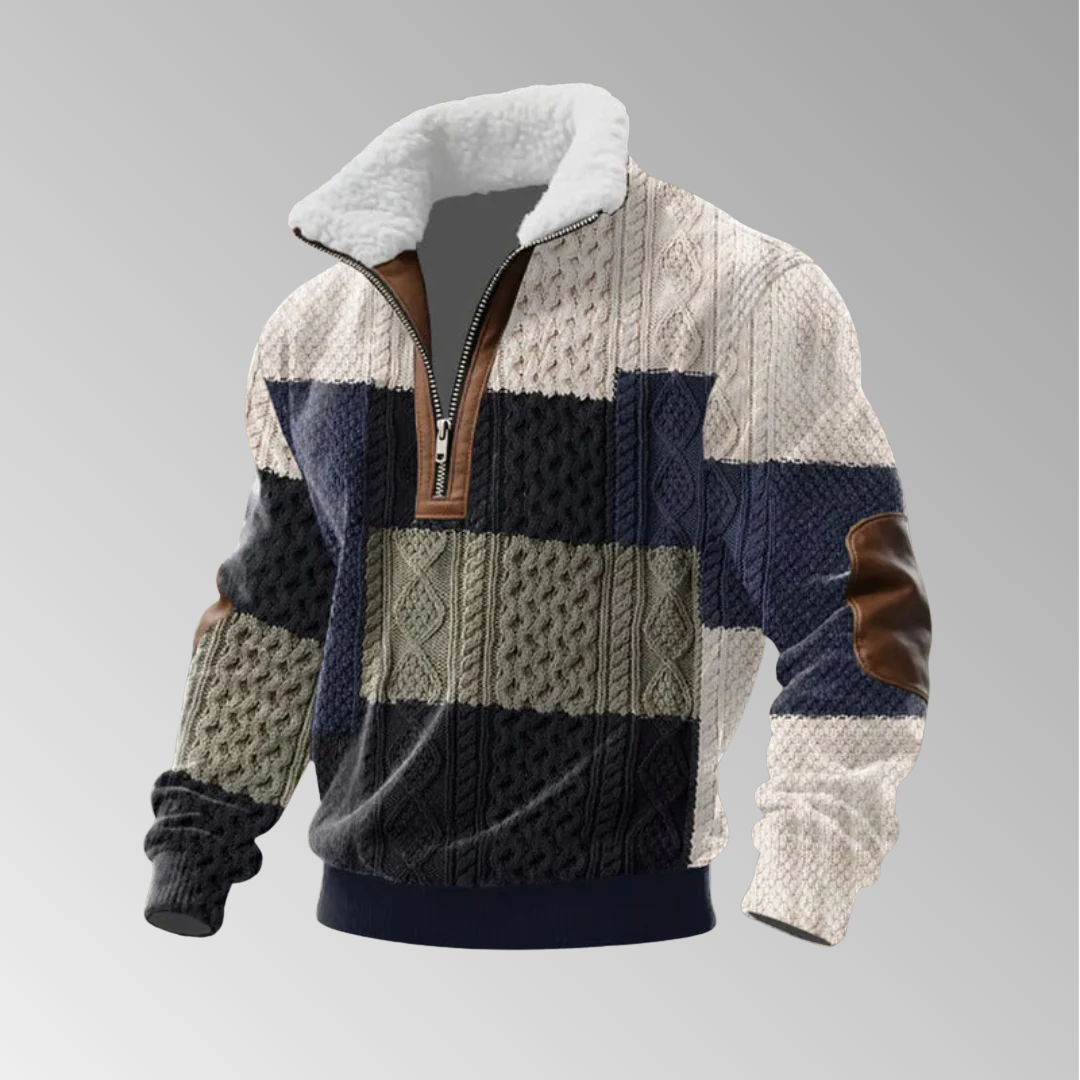 Patrick | Pull en polaire avec zip et col montant
