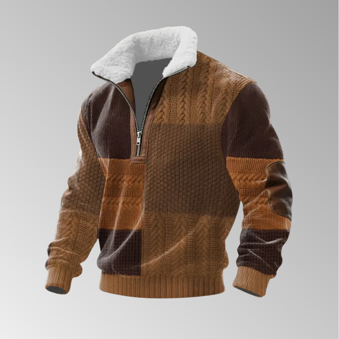 Patrick | Pull en polaire avec zip et col montant