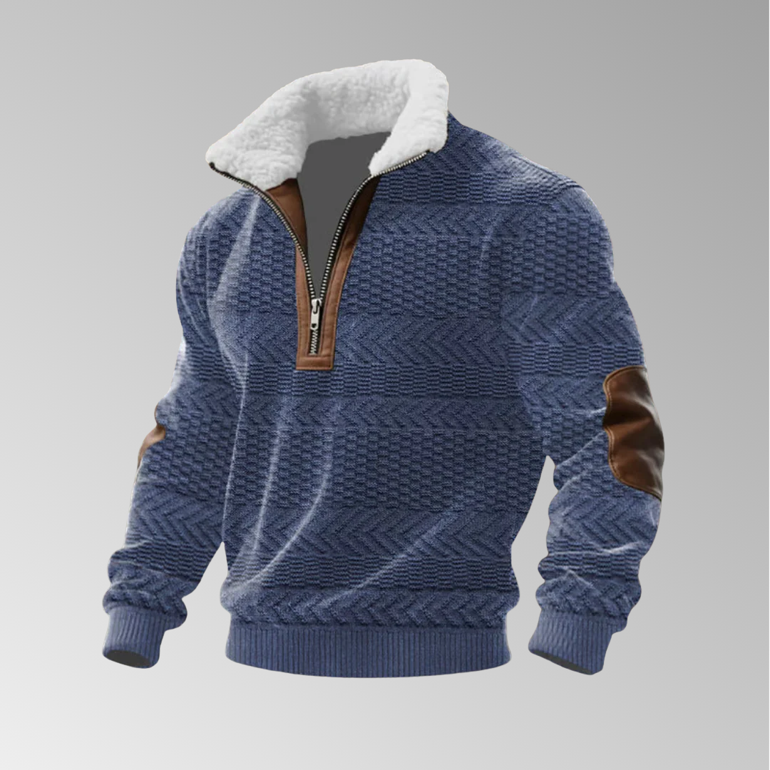 Patrick | Pull en polaire avec zip et col montant