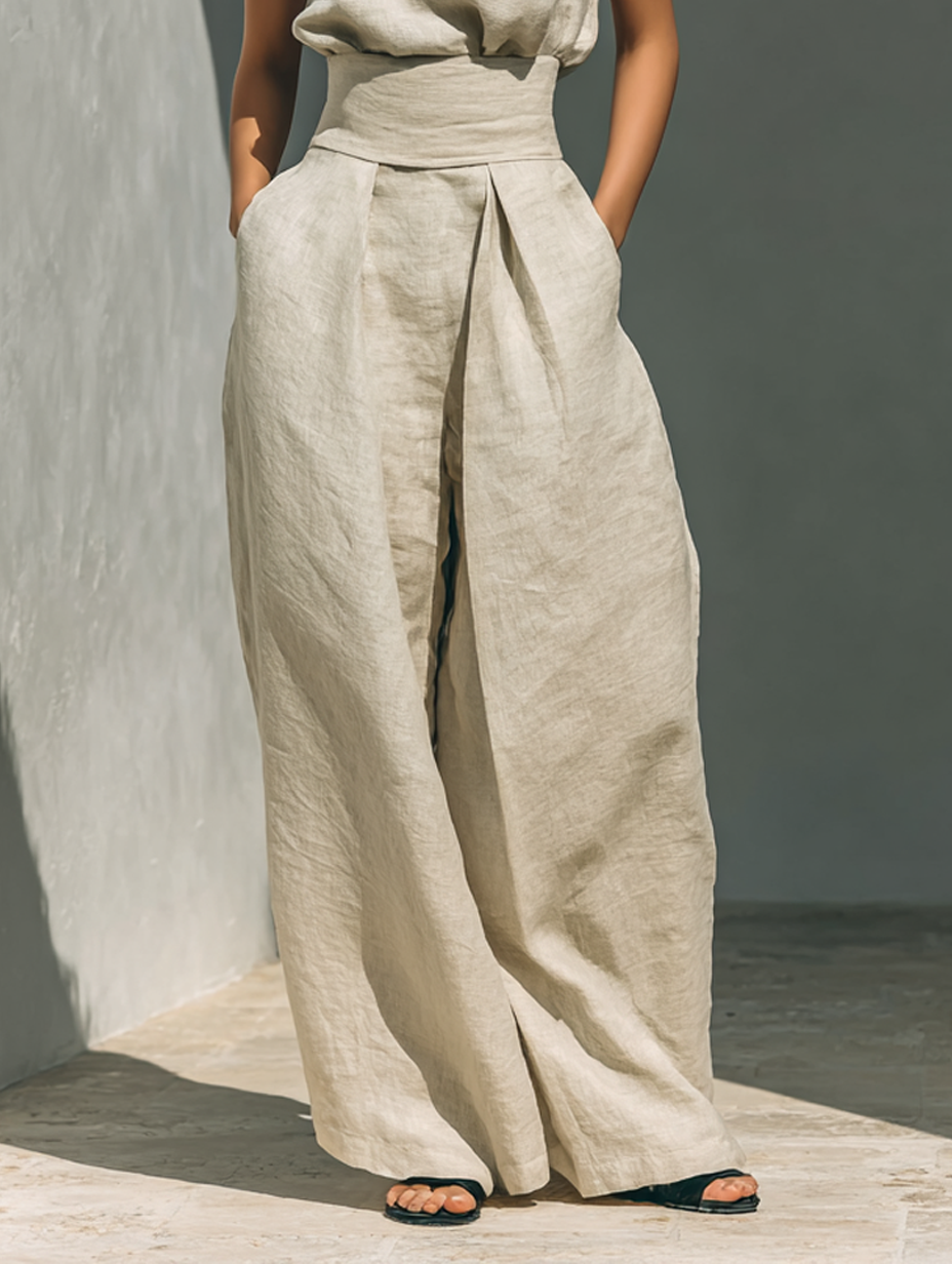 Valmont Paris | ENSEMBLE PANTALON LARGE EN COTON POUR FEMME