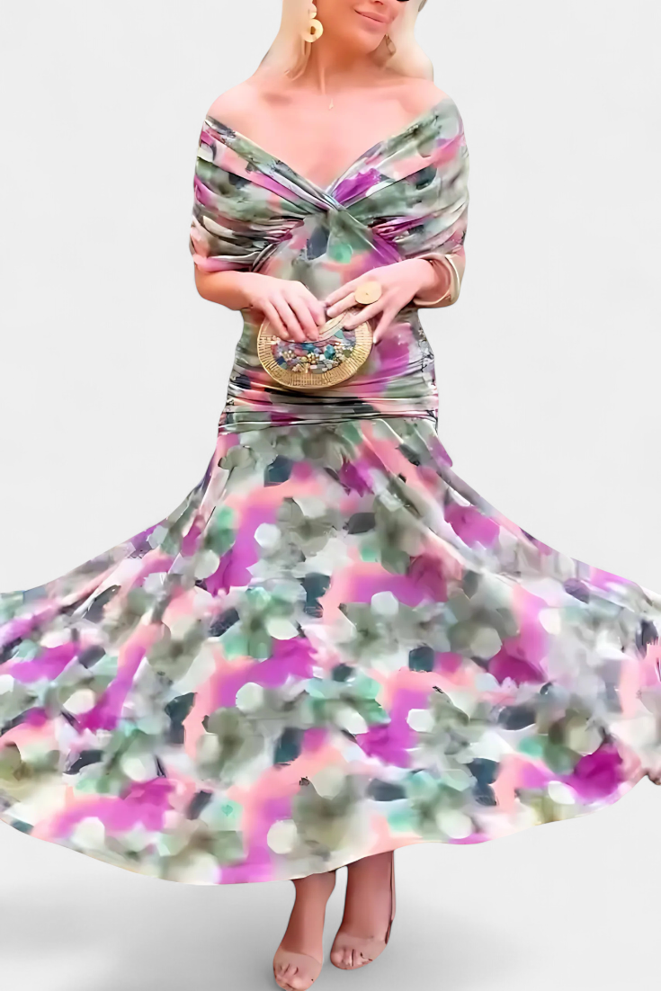 Alondra™ | Robe Longue Florale avec Décolleté en V