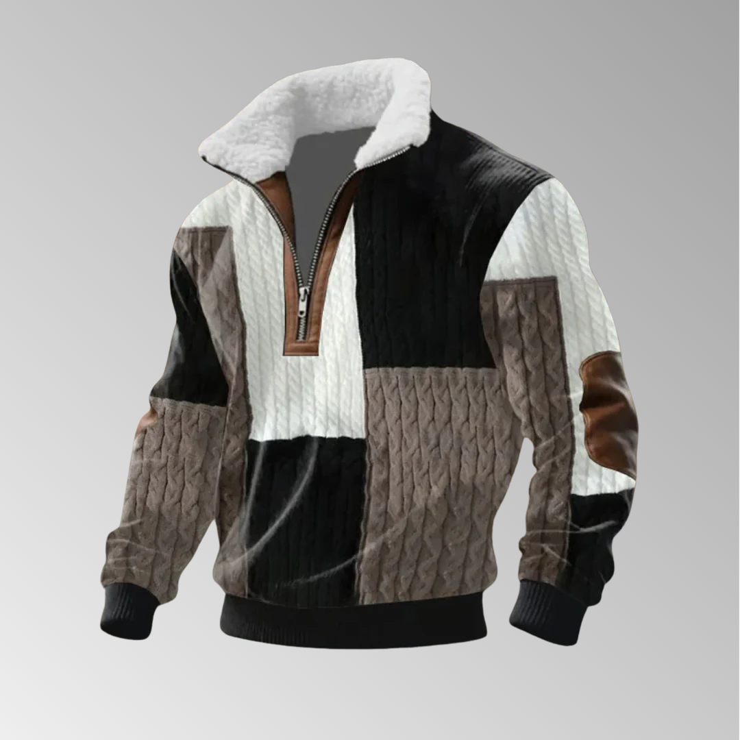 Patrick | Pull en polaire avec zip et col montant