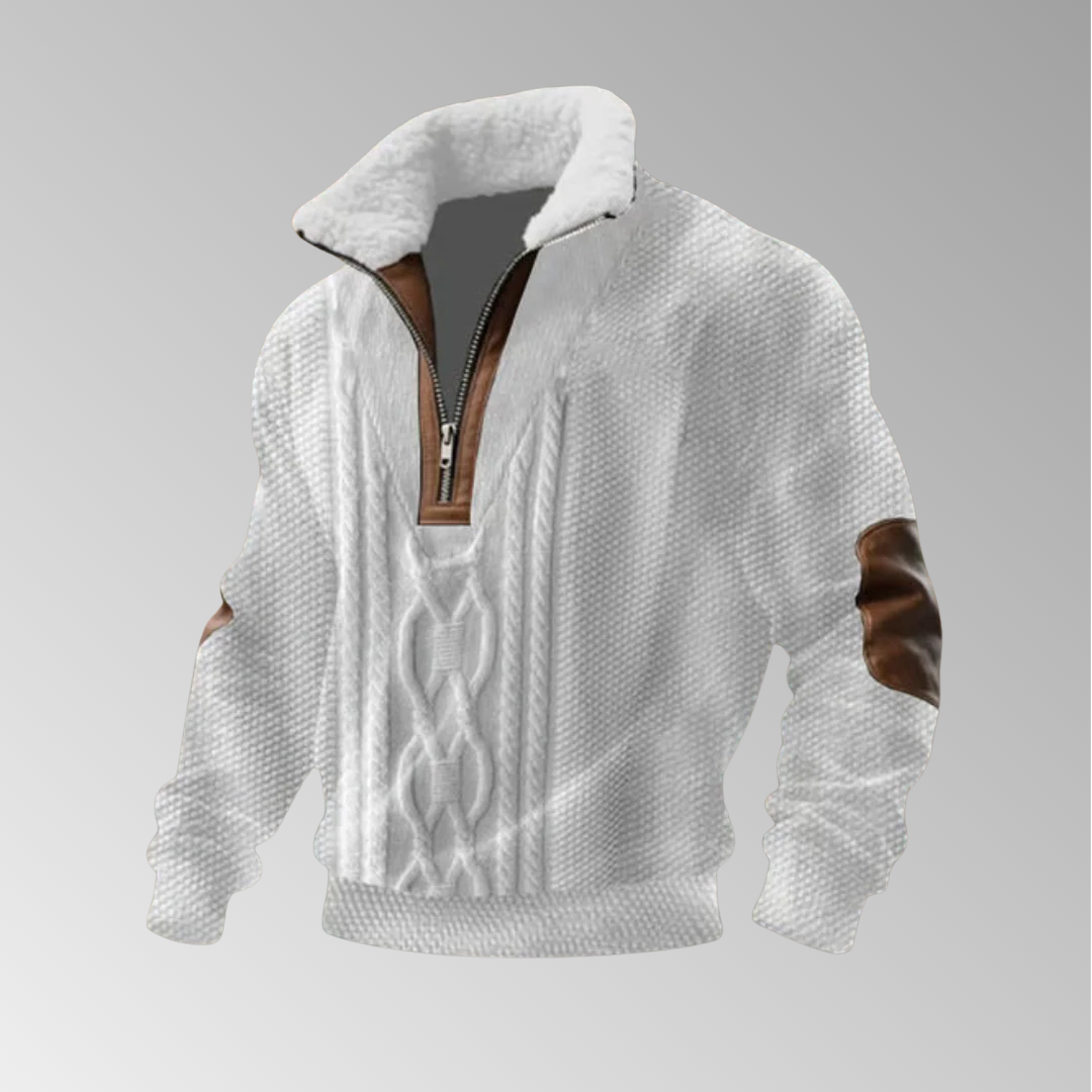 Patrick | Pull en polaire avec zip et col montant
