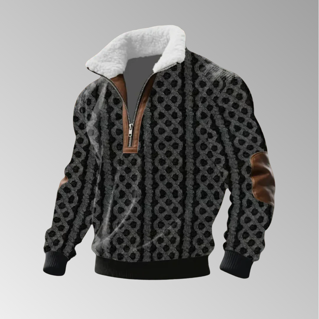 Patrick | Pull en polaire avec zip et col montant