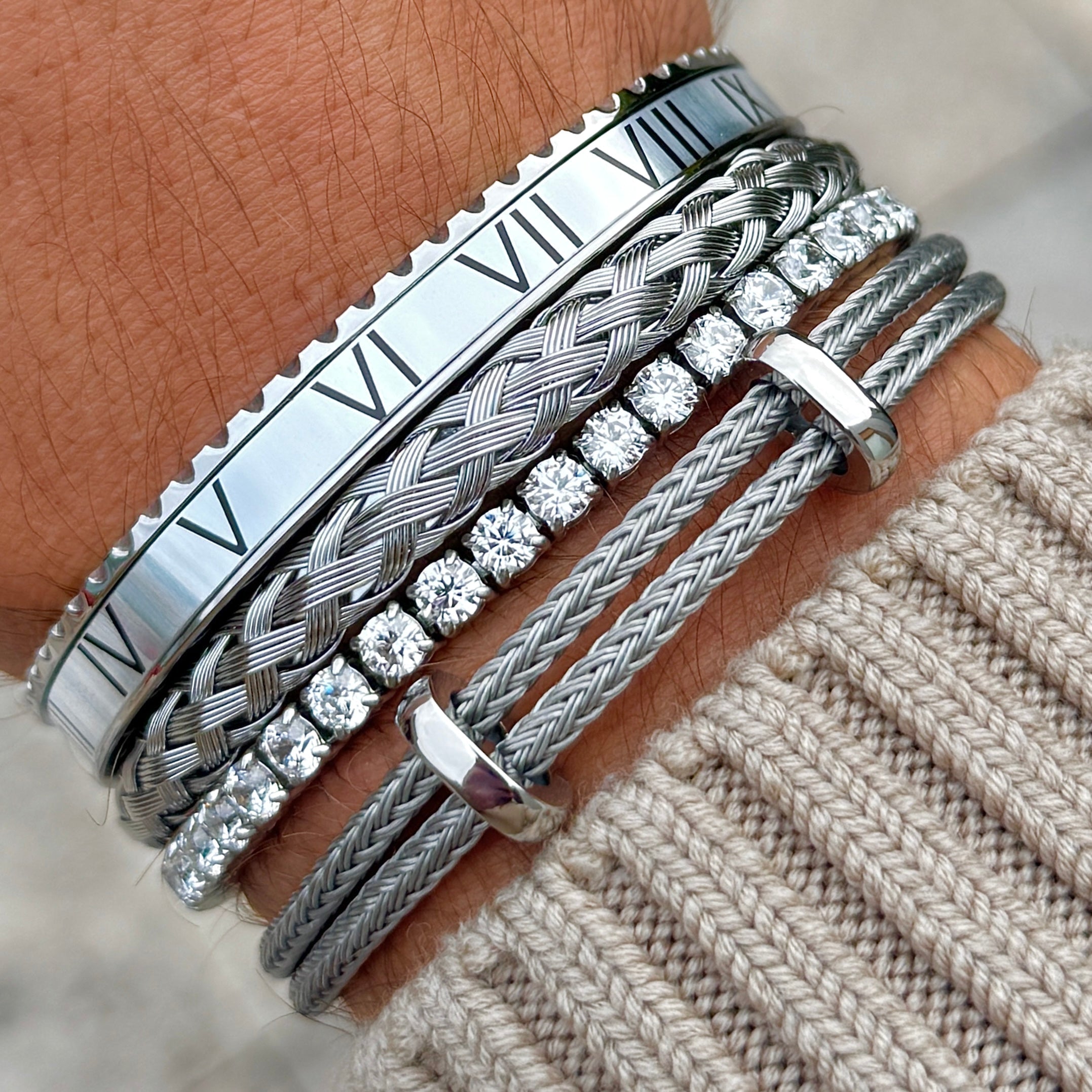 Bracelet en câble d'acier tressé