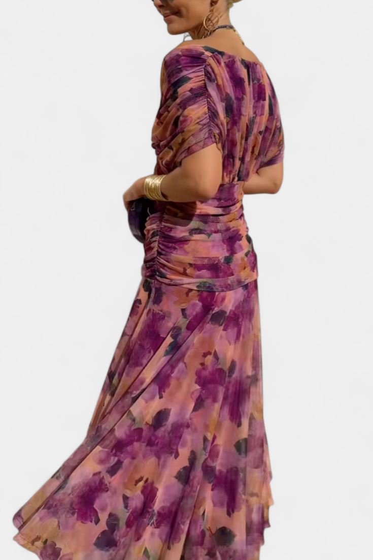 Alondra™ | Robe Longue Florale avec Décolleté en V