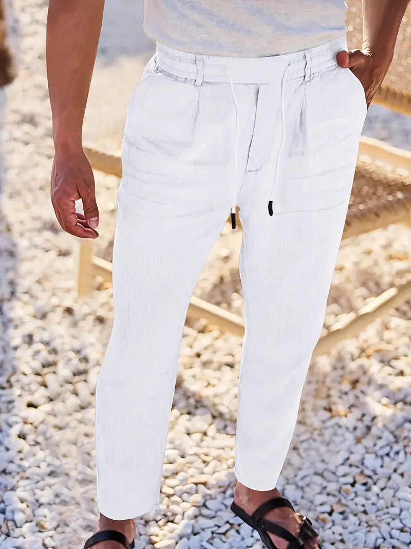 NICHOLS | PANTALONS LARGES EN LIN AVEC CORDON