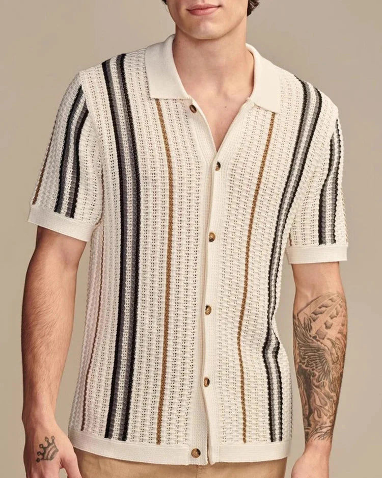 Men's Casual Striped Viscose Shirt - Léandre Shirt