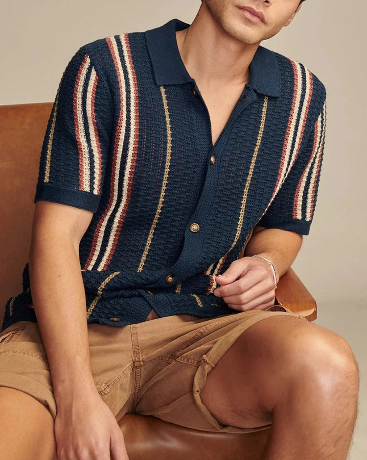 Men's Casual Striped Viscose Shirt - Léandre Shirt