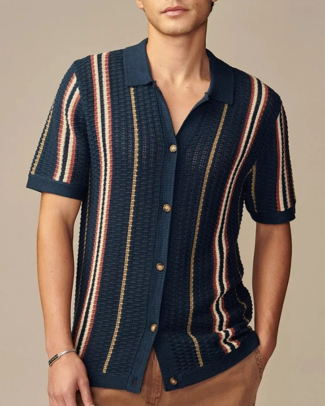Men's Casual Striped Viscose Shirt - Léandre Shirt