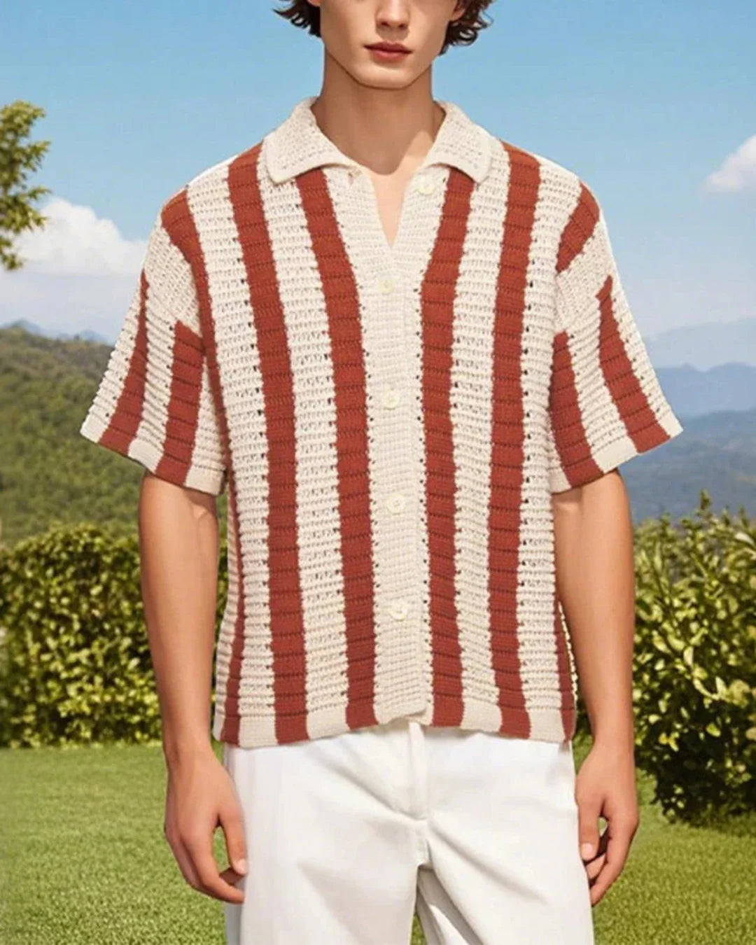 Men's Casual Striped Shirt Old Money Style - Sailor Shirt