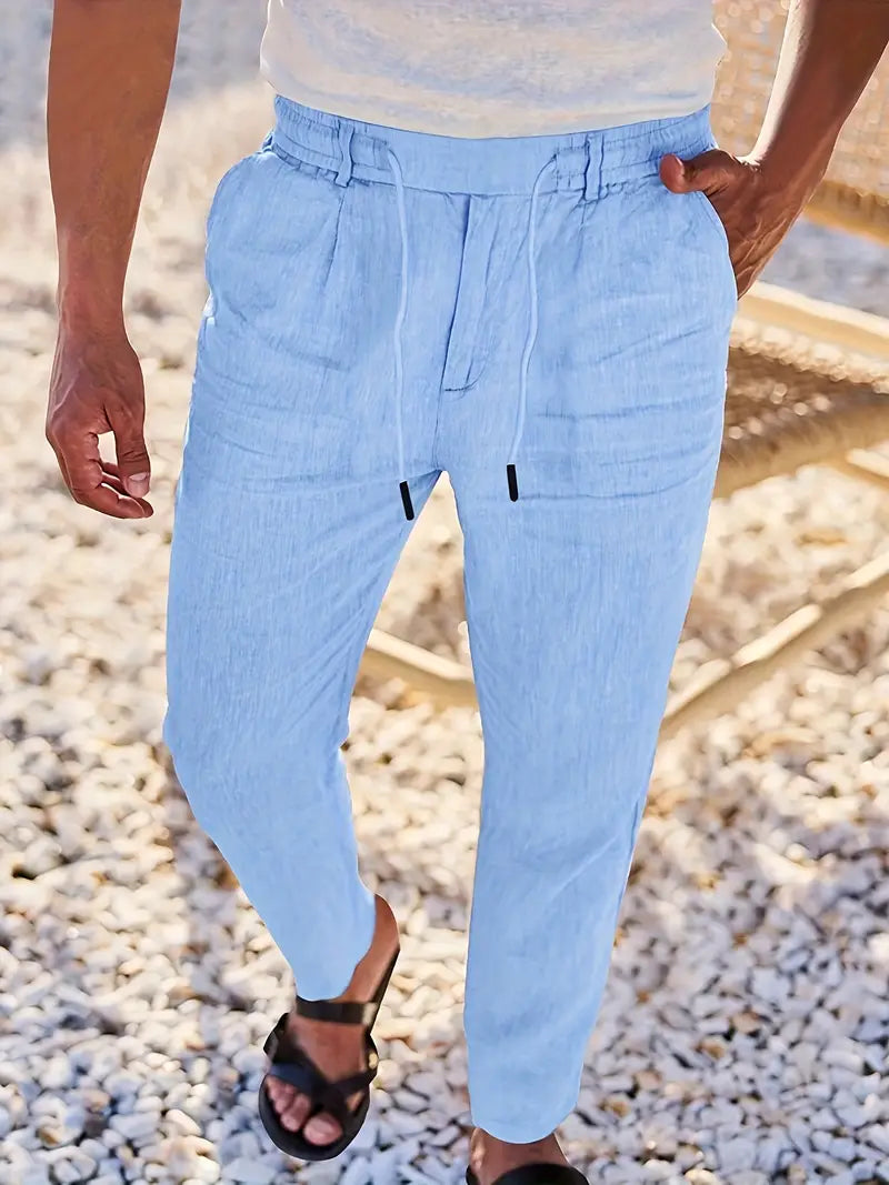 NICHOLS | PANTALONS LARGES EN LIN AVEC CORDON