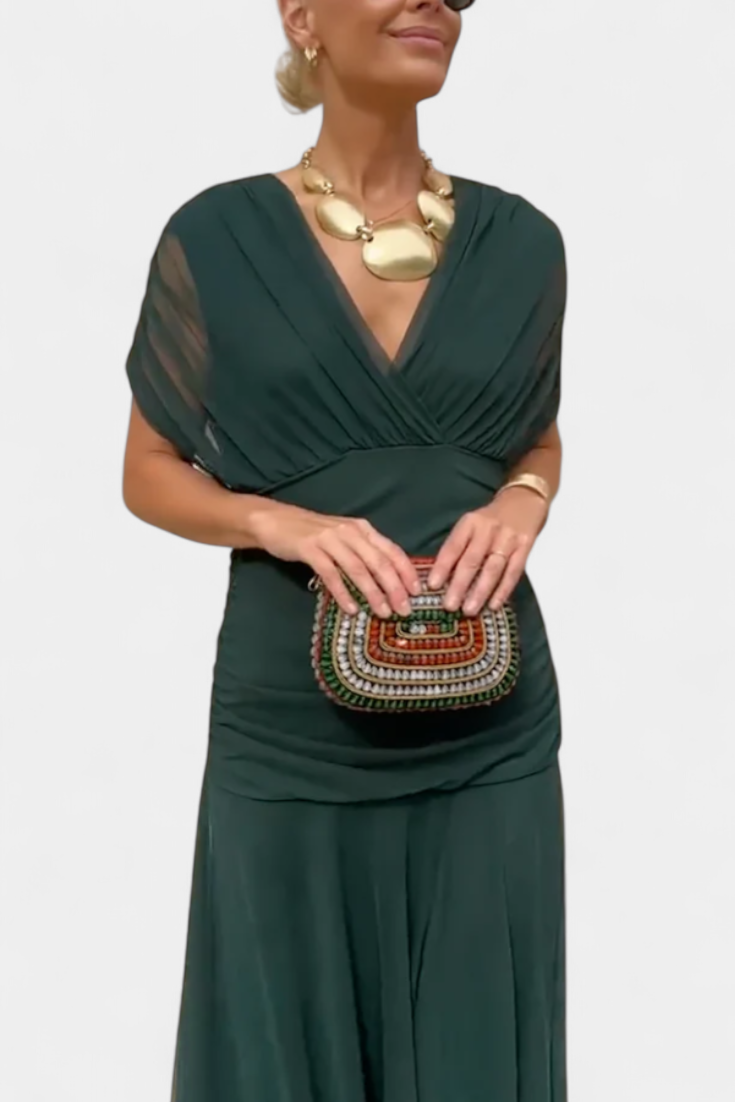 Alondra™ | Robe Longue Florale avec Décolleté en V