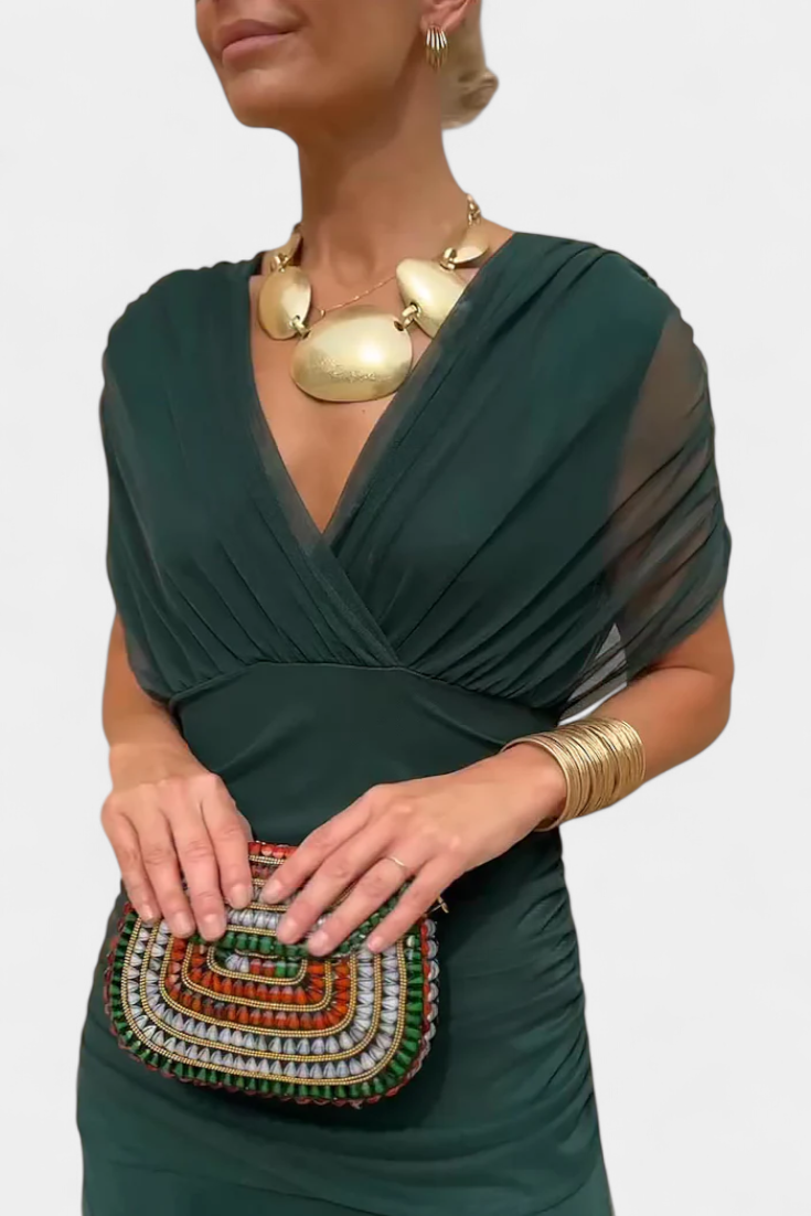 Alondra™ | Robe Longue Florale avec Décolleté en V