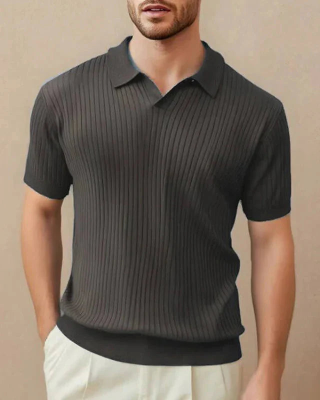 Men's Breathable Short Sleeve Polo Shirt Old Money Style - Polo Louis